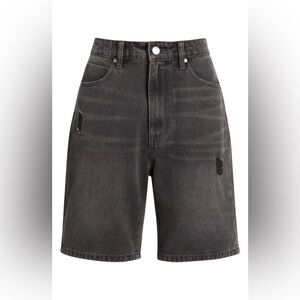 Women's Distressed Black Denim Shorts